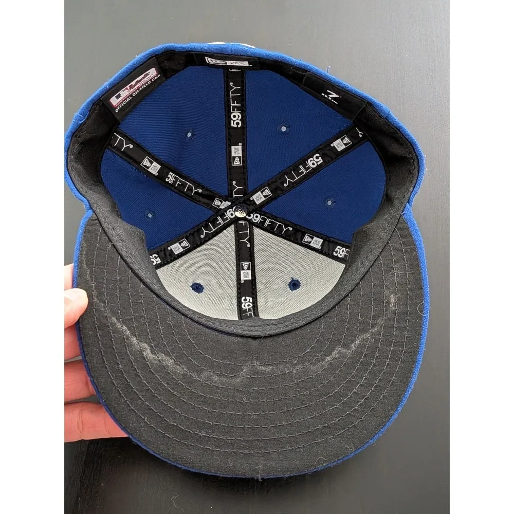 New Era 59Fifty MLB Seattle‎ Mariners Fitted Hat Sz 7 USA Wool Y2K Blue Yellow
